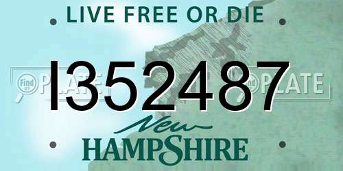 I352487 New Hampshire License Plate