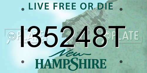 I35248T New Hampshire License Plate