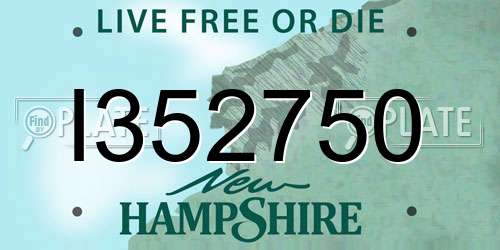 I352750 New Hampshire License Plate