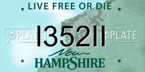 I352II New Hampshire License Plate