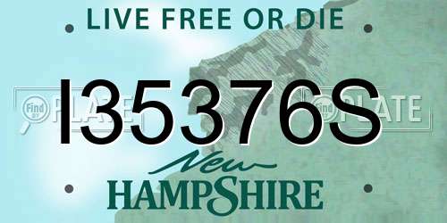 I35376S New Hampshire License Plate