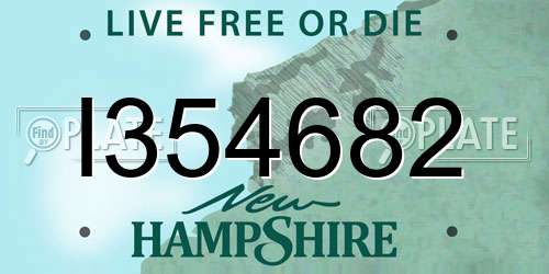 I354682 New Hampshire License Plate