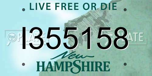 I355158 New Hampshire License Plate