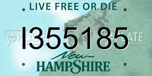 I355185 New Hampshire License Plate