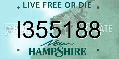 I355188 New Hampshire License Plate