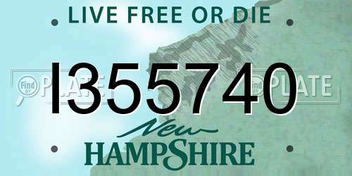 I355740 New Hampshire License Plate