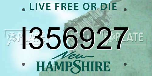 I356927 New Hampshire License Plate