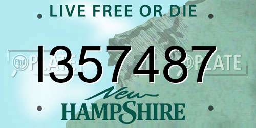 I357487 New Hampshire License Plate
