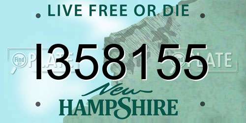 I358155 New Hampshire License Plate