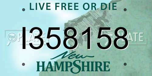 I358158 New Hampshire License Plate
