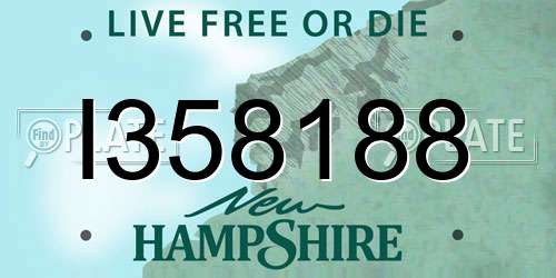 I358188 New Hampshire License Plate
