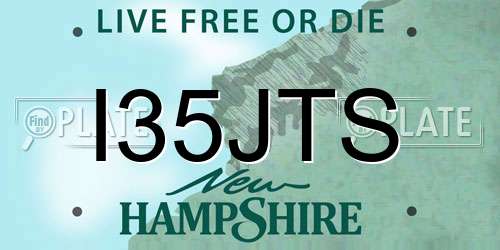 I35JTS New Hampshire License Plate