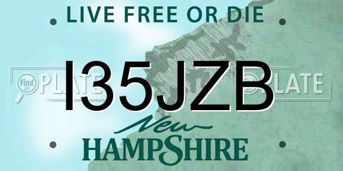 I35JZB New Hampshire License Plate