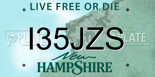 I35JZS New Hampshire License Plate