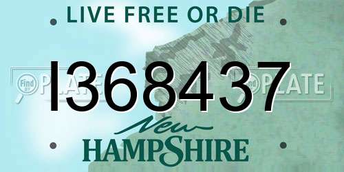 I368437 New Hampshire License Plate