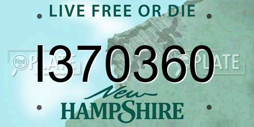 I370360 New Hampshire License Plate