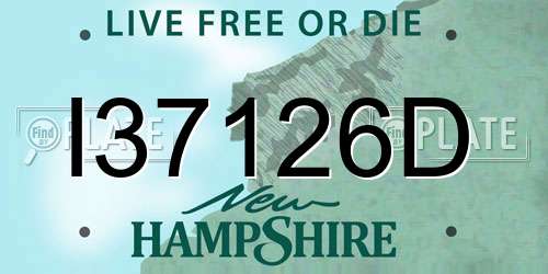 I37126D New Hampshire License Plate