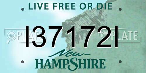 I37172I New Hampshire License Plate
