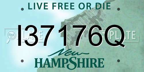 I37176Q New Hampshire License Plate