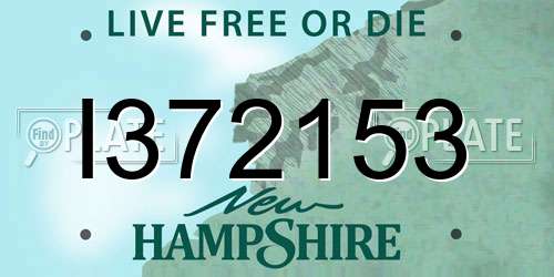 I372153 New Hampshire License Plate