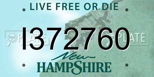 I372760 New Hampshire License Plate
