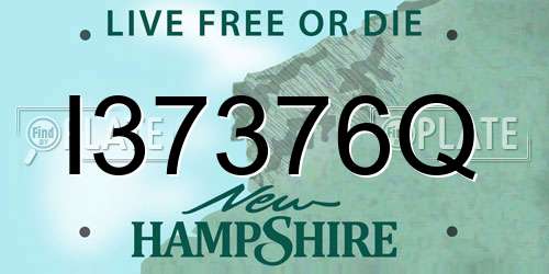 I37376Q New Hampshire License Plate