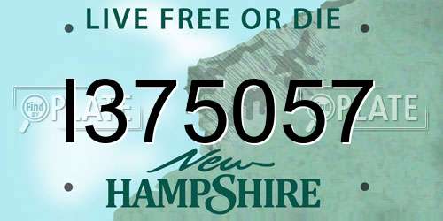 I375057 New Hampshire License Plate