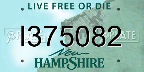 I375082 New Hampshire License Plate