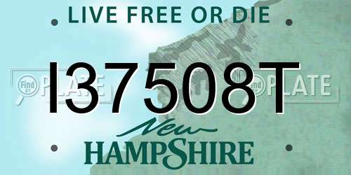 I37508T New Hampshire License Plate