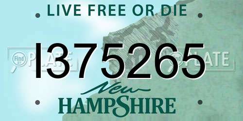 I375265 New Hampshire License Plate