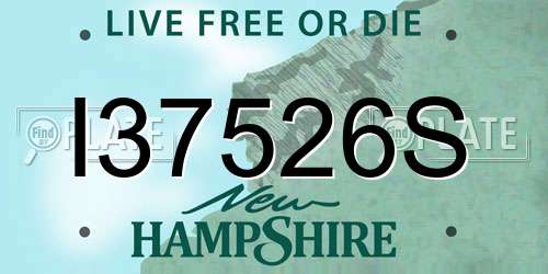 I37526S New Hampshire License Plate