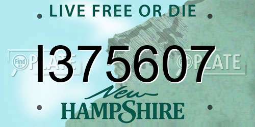 I375607 New Hampshire License Plate