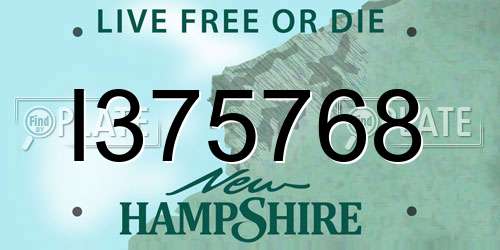 I375768 New Hampshire License Plate