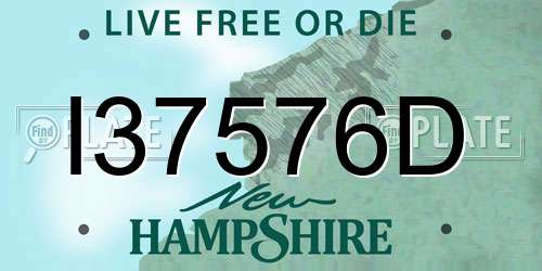 I37576D New Hampshire License Plate