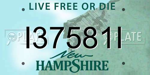 I37581I New Hampshire License Plate