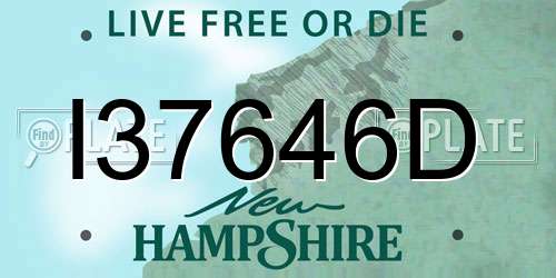 I37646D New Hampshire License Plate