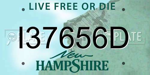 I37656D New Hampshire License Plate