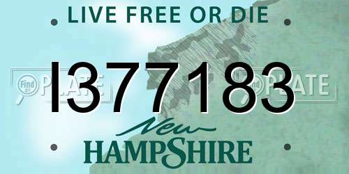 I377183 New Hampshire License Plate