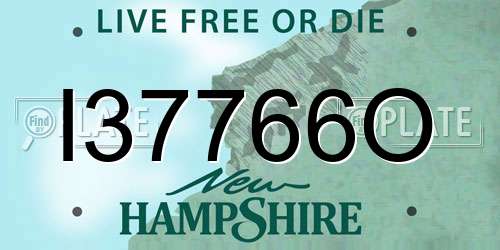 I37766O New Hampshire License Plate