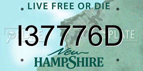 I37776D New Hampshire License Plate