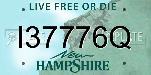 I37776Q New Hampshire License Plate