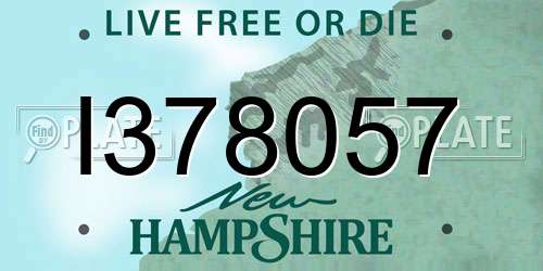 I378057 New Hampshire License Plate