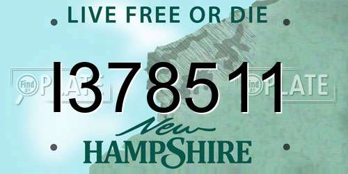 I378511 New Hampshire License Plate