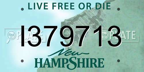 I379713 New Hampshire License Plate