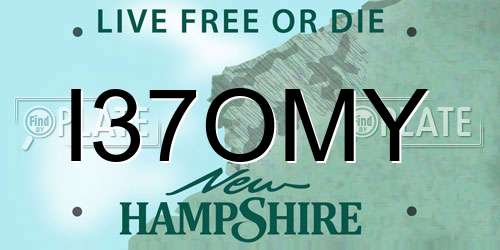 I37OMY New Hampshire License Plate