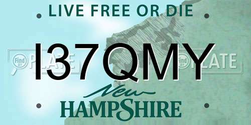 I37QMY New Hampshire License Plate