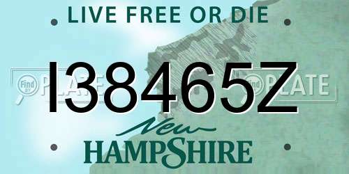 I38465Z New Hampshire License Plate