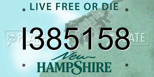 I385158 New Hampshire License Plate