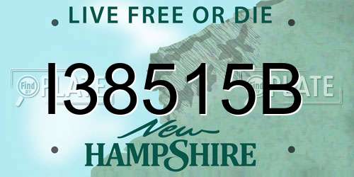 I38515B New Hampshire License Plate