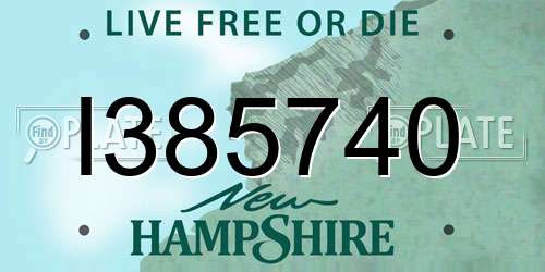I385740 New Hampshire License Plate